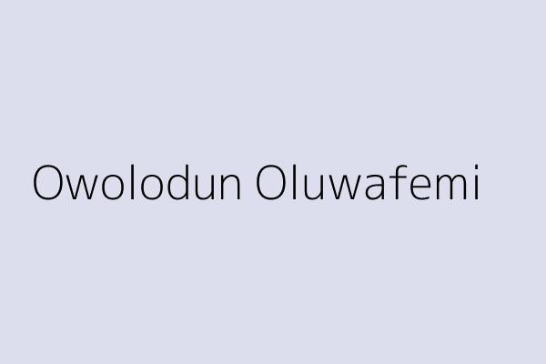 Owolodun Oluwafemi